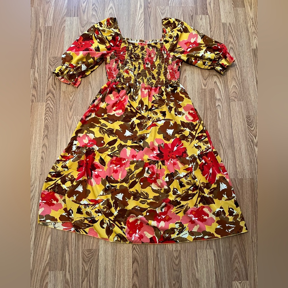 SHEIN Multicolor Abstract Dress. Size large. EUC.